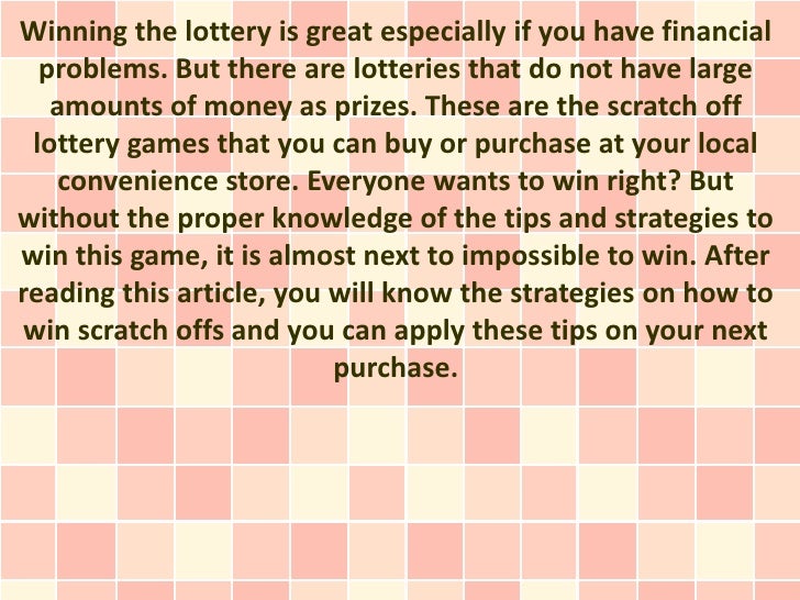 tip on winning the lottery